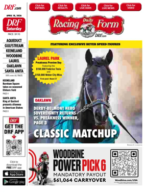 Cover of Daily Racing Form National Digital Edition