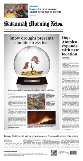 Cover of Savannah Morning News