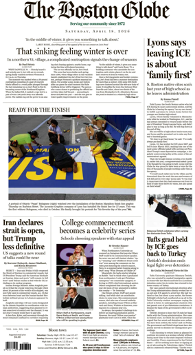 Cover of The Boston Globe