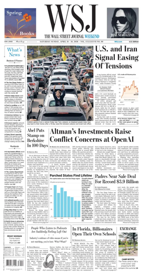 Cover of The Wall Street Journal
