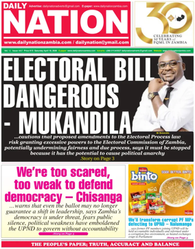 Cover of Daily Nation Newspaper
