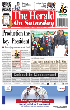 Cover of The Herald (Zimbabwe)
