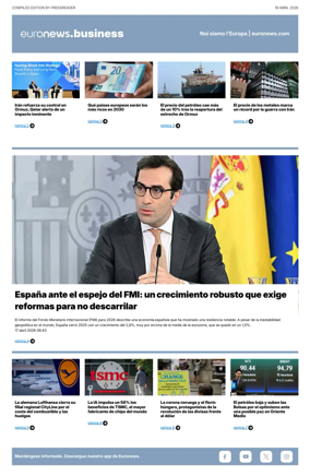 Cover of Euronews Business (Spanish) Compiled Edition