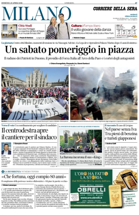Cover of Corriere della Sera (Milano)