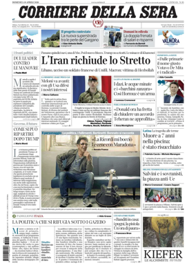 Cover of Corriere della Sera