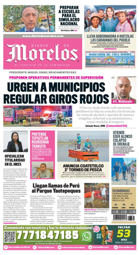 Cover of Diario de Morelos