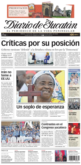 Cover of Diario de Yucatan