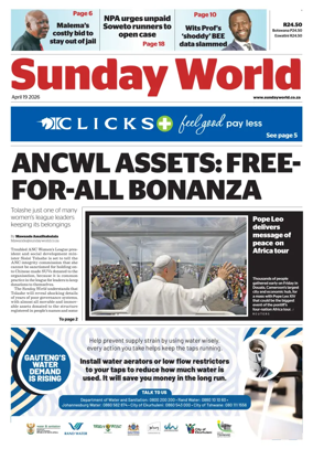Cover of Sunday World (South Africa)