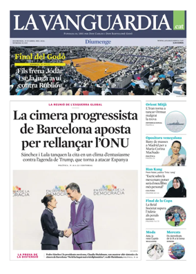 Cover of La Vanguardia (Catala)