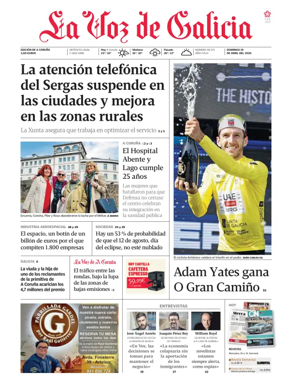 Cover of La Voz de Galicia (A Coruna)