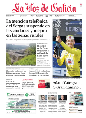 Cover of La Voz de Galicia (Ferrol)