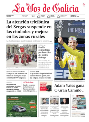 Cover of La Voz de Galicia (Lugo)