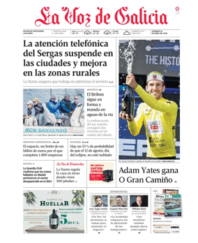 Cover of La Voz de Galicia (Pontevedra)