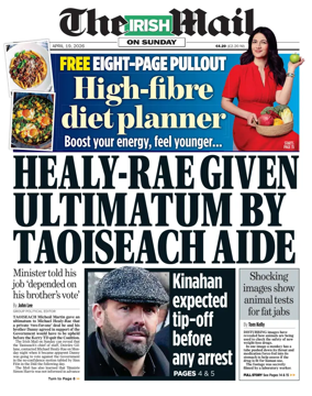 Cover of The Irish Mail on Sunday