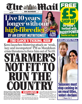 Cover of The Mail on Sunday