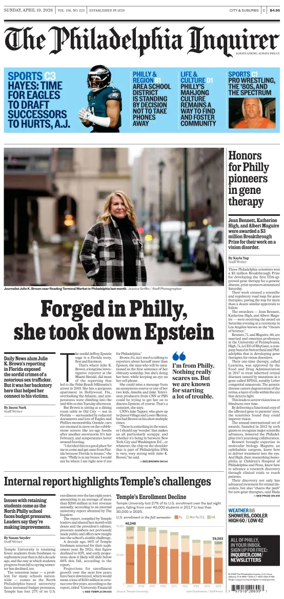 Cover of The Philadelphia Inquirer (South Jersey edition)