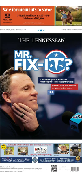 Cover of The Tennessean