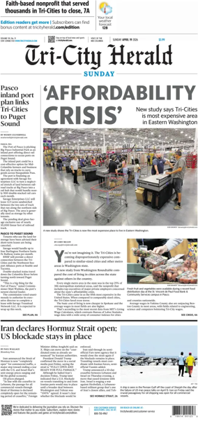 Cover of Tri-City Herald (Sunday)