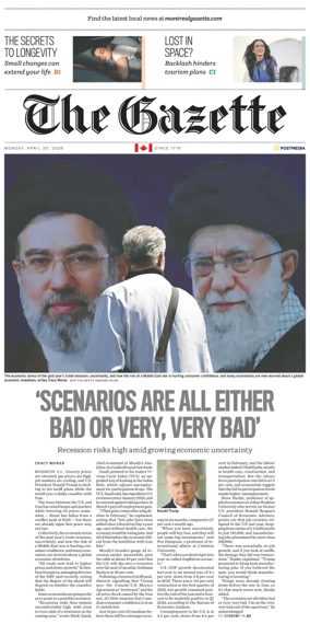 Cover of Montreal Gazette