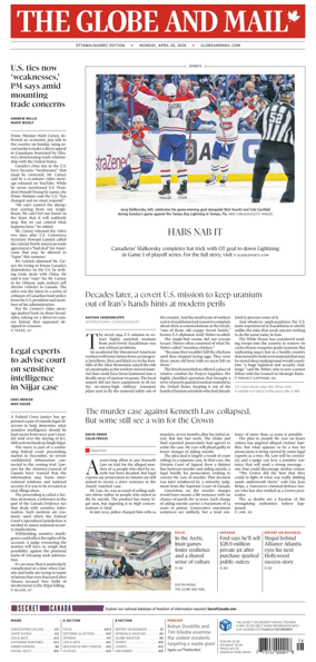 Cover of The Globe and Mail (Ottawa/Quebec Edition)