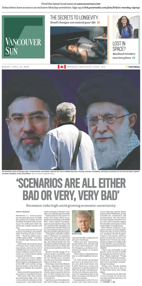 Cover of Vancouver Sun