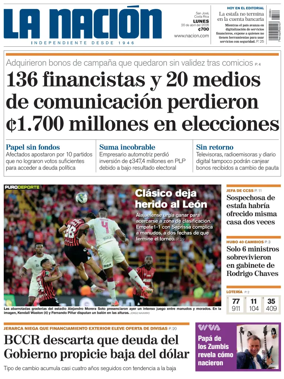 Cover of La Nacion (Costa Rica)
