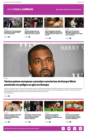 Cover of Euronews Culture and Sport (Spanish) Compiled Edition
