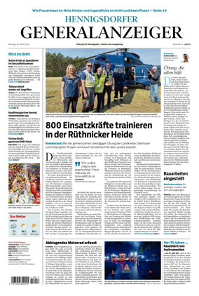 Cover of Hennigsdorfer Generalanzeiger