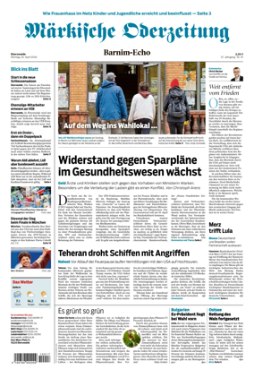 Cover of Markische Oderzeitung Eberswalde