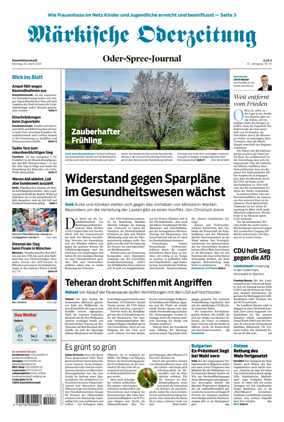 Cover of Markische Oderzeitung Eisenhuttenstadt