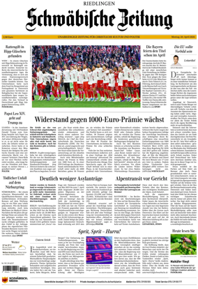 Cover of Schwabische Zeitung (Riedlingen)