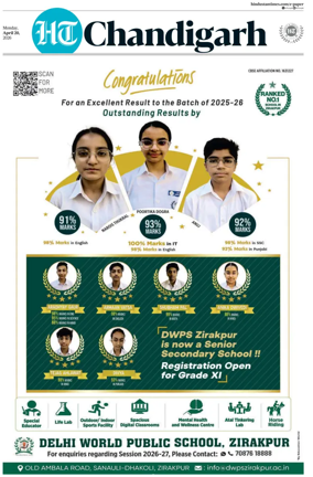 Cover of Hindustan Times (Chandigarh) - Live