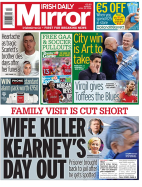 Cover of Irish Daily Mirror