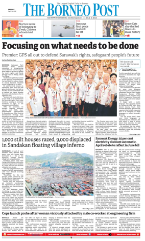 Cover of The Borneo Post (Sarawak)