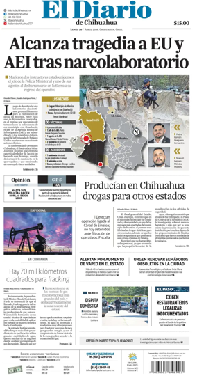 Cover of El Diario de Chihuahua