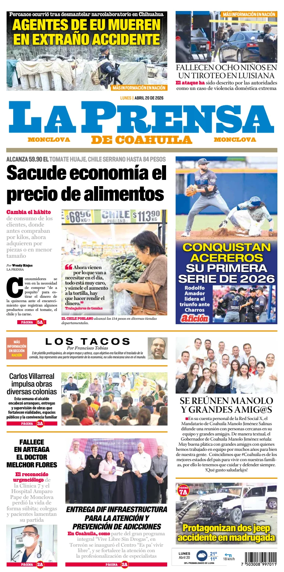Cover of La Prensa de Coahuila