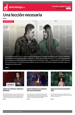 Cover of Sin Embargo Opinion