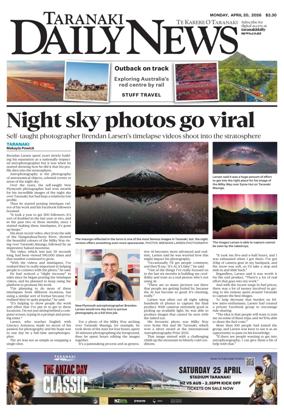 Cover of Taranaki Daily News