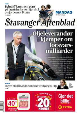 Cover of Stavanger Aftenblad