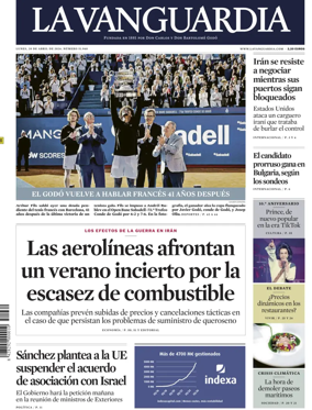 Cover of La Vanguardia (1st Edition)