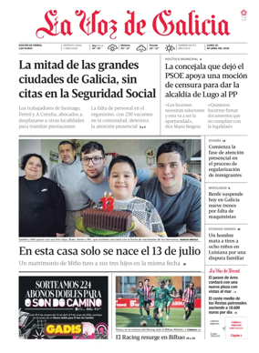 Cover of La Voz de Galicia (Ferrol)