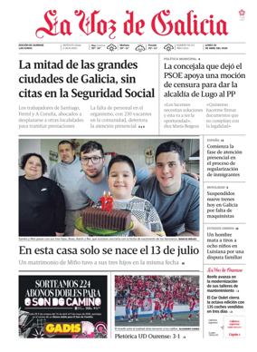 Cover of La Voz de Galicia (Ourense)