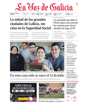 Cover of La Voz de Galicia (Pontevedra)