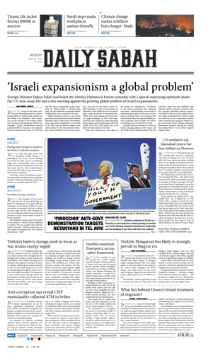 Cover of Daily Sabah (Turkey)