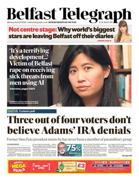 Cover of Belfast Telegraph