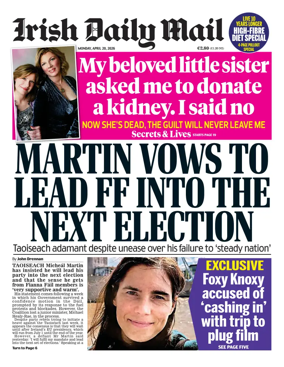 Cover of Irish Daily Mail