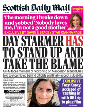 Cover of Scottish Daily Mail