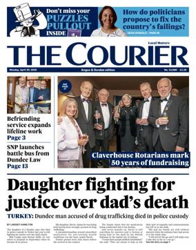 Cover of The Courier & Advertiser (Angus and Dundee)