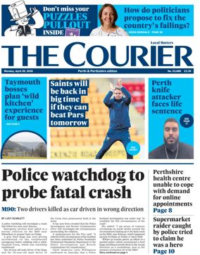 Cover of The Courier & Advertiser (Perth and Perthshire Edition)