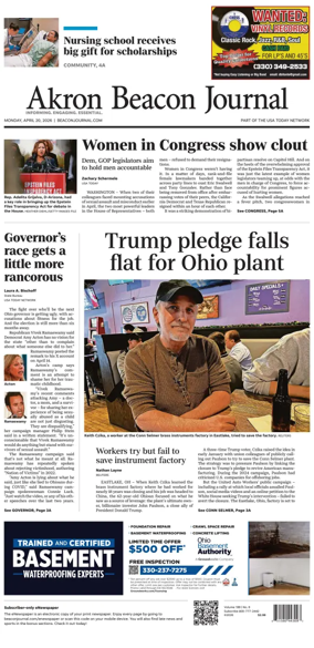 Cover of Akron Beacon Journal